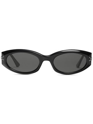 Gentle Monster oval-frame logo-engraved sunglasses - Black