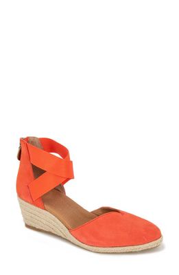 GENTLE SOULS BY KENNETH COLE Orya Espadrille Wedge Sandal in Bright Coral Suede