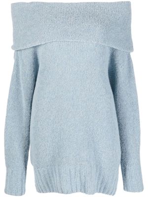 GENTRY PORTOFINO Bardot knitted jumper - Blue