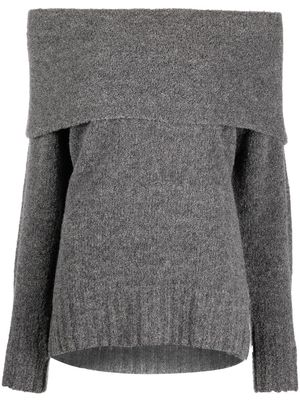GENTRY PORTOFINO Bardot knitted jumper - Grey