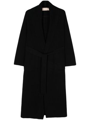 Gentry Portofino belted cashmere coat - Black