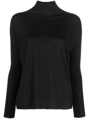 Gentry Portofino fine-knit high-neck jumper - Black