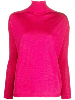 Gentry Portofino fine-knit high-neck jumper - Pink