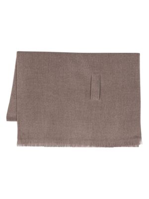 Gentry Portofino frayed virgin-wool scarf - Brown