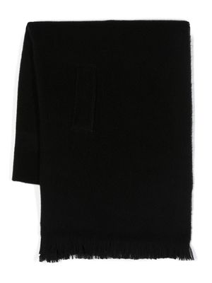 Gentry Portofino fringed wool scarf - Black