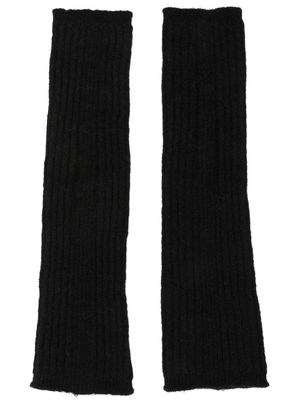 Gentry Portofino ribbed-knit fingerless gloves - Black