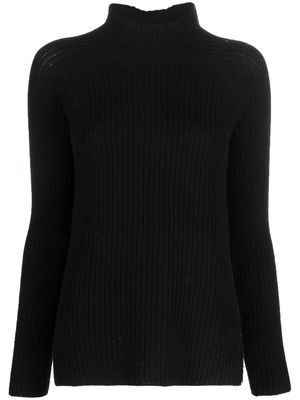 Gentry Portofino ribbed mock-neck sweater - Black