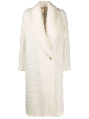 Gentry Portofino textured single-breasted coat - White