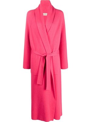 Gentry Portofino tie-waist cashmere cardi-coat - Pink