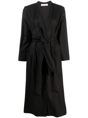 Gentry Portofino V-neck tied-waist midi dress - Black