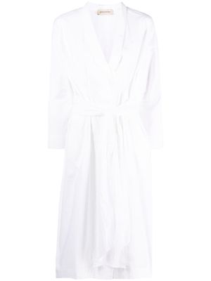 Gentry Portofino V-neck tied-waist midi dress - White