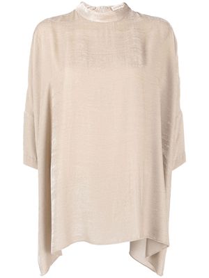 Gentry Portofino velvet-effect oversized blouse - Neutrals