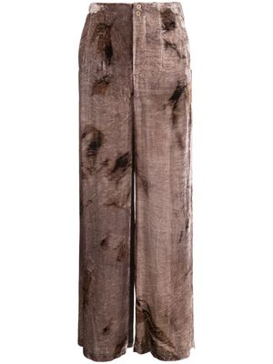 Gentry Portofino wide-leg velvet trousers - Brown