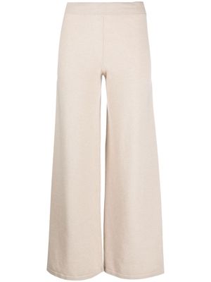 Gentry Portofino wide-leg wool-cashmere trousers - Neutrals