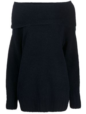 Gentry Portofino wide-neck wool-blend jumper - Blue