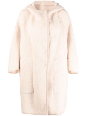 Gentry Portofino wool blend hooded coat - Neutrals
