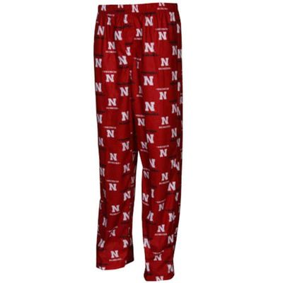 GENUINE STUFF Nebraska Huskers Youth Scarlet Team Logo Flannel Pajama Pants