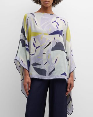 Geo Cashmere-Blend Poncho