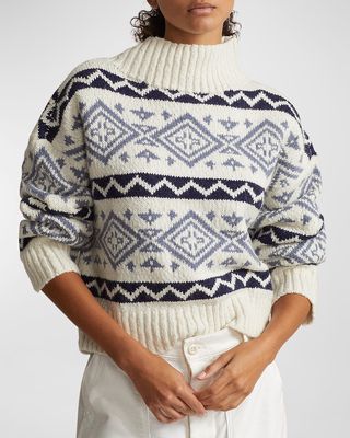 Geo-Motif Wool-Blend Sweater