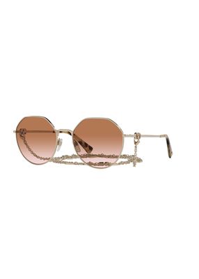 Geometric Metal Sunglasses w/ Detachable Chain