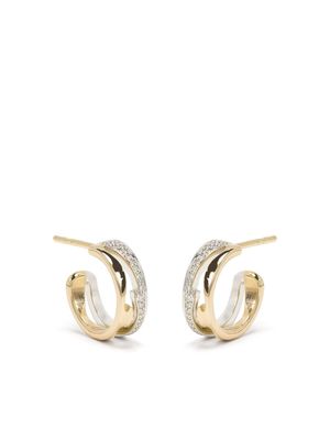 Georg Jensen 18kt white and yellow gold Fusion diamond hoop earring