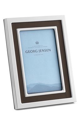 Georg Jensen Stainless Steel & Leather Picture Frame in Silver