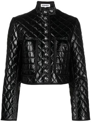 George Keburia button-up quilted cropped jacket - Black