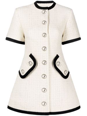 George Keburia button-up tweed minidress - White
