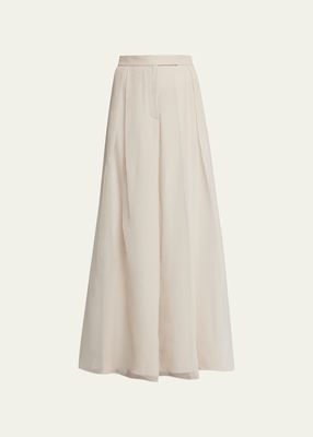 Georgette Pleated Maxi Skirt