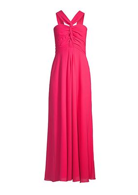 Georgette Twist Halter Gown