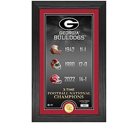 Georgia Bulldogs 3-Time National Champs "Legacy " Bronze Photo