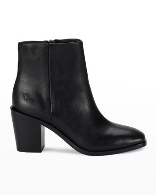 Georgia Leather Zip Ankle Booties