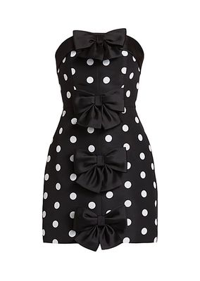 Georgie Polka Dot Silk Minidress