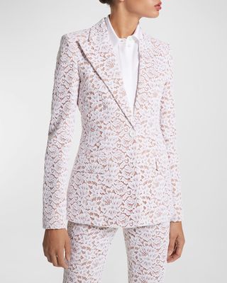 Georgina Corded Floral Lace Blazer Jacket