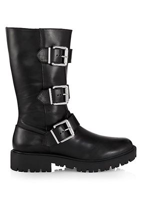 Georgina Leather Buckle Boots