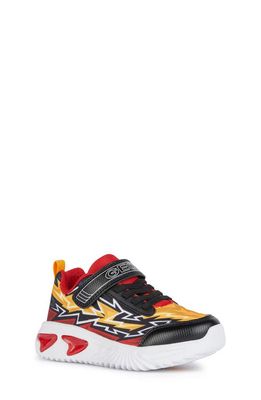 Geox Kids' Assister Light-Up Sneaker in Black/Red