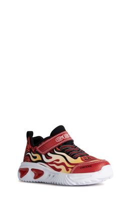 Geox Kids' Assister Light Up Sneaker in Red/Black