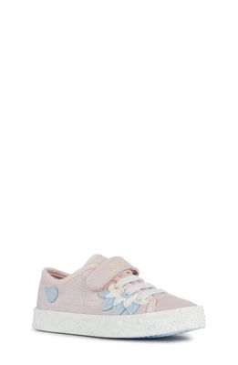 Geox Kids' Ciak Glitter Flower Sneaker in Light Rose/Crystal