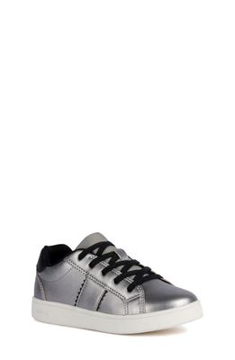 Geox Kids' Eclyper Sneaker in Dark Silver/Black