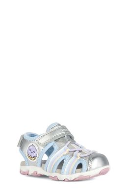 Geox Kids' Flaffeegi Waterproof Sandal in Silver