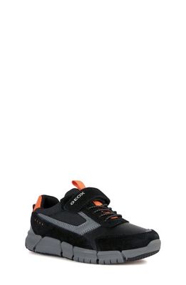Geox Kids' Flexyper Water Resistant Sneaker in Black Orange