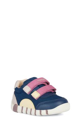 Geox Kids' Iupidoo Sneaker in Navy Pink