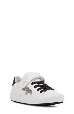 Geox Kids' Kilwi Sneaker in White/Black