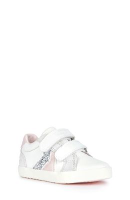 Geox Kids' Kilwi Sneaker in White/Light Rose