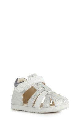 Geox Kids' Macchiagi Sandal in Off White/Silver