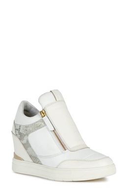 Geox Maurica Wedge Sneaker in White/Off White
