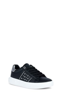 Geox Nettuno Studded Sneaker in Black/Dark Silver