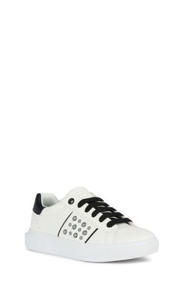 Geox Nettuno Studded Sneaker in White/Black