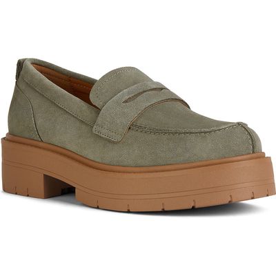 Geox Spherica Platform Penny Loafer in Sage 