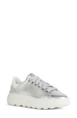 Geox Spherica Platform Sneaker in Silver/Optic White